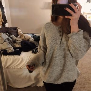 oversized button sweater